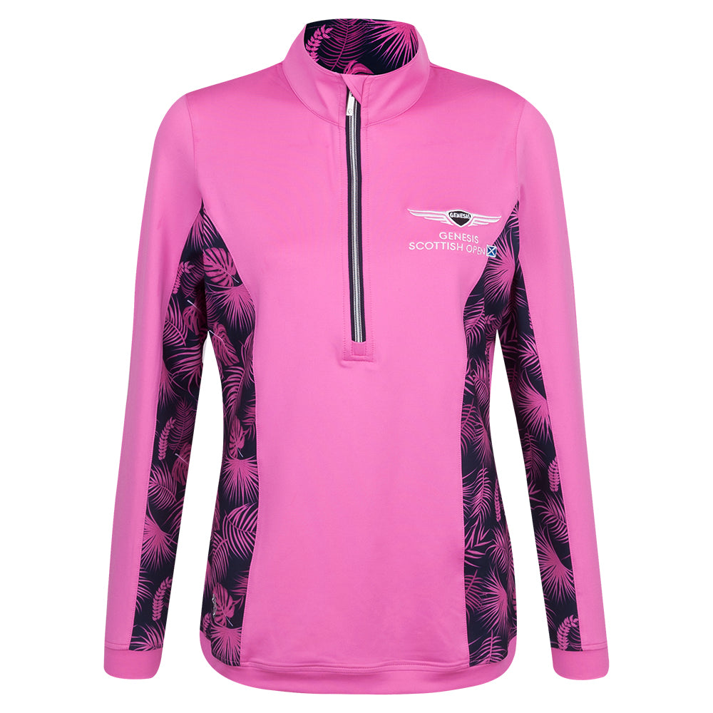 Genesis Scottish Open Glenmuir Women&#39;s Tropical Print Full Zip Mid Layer