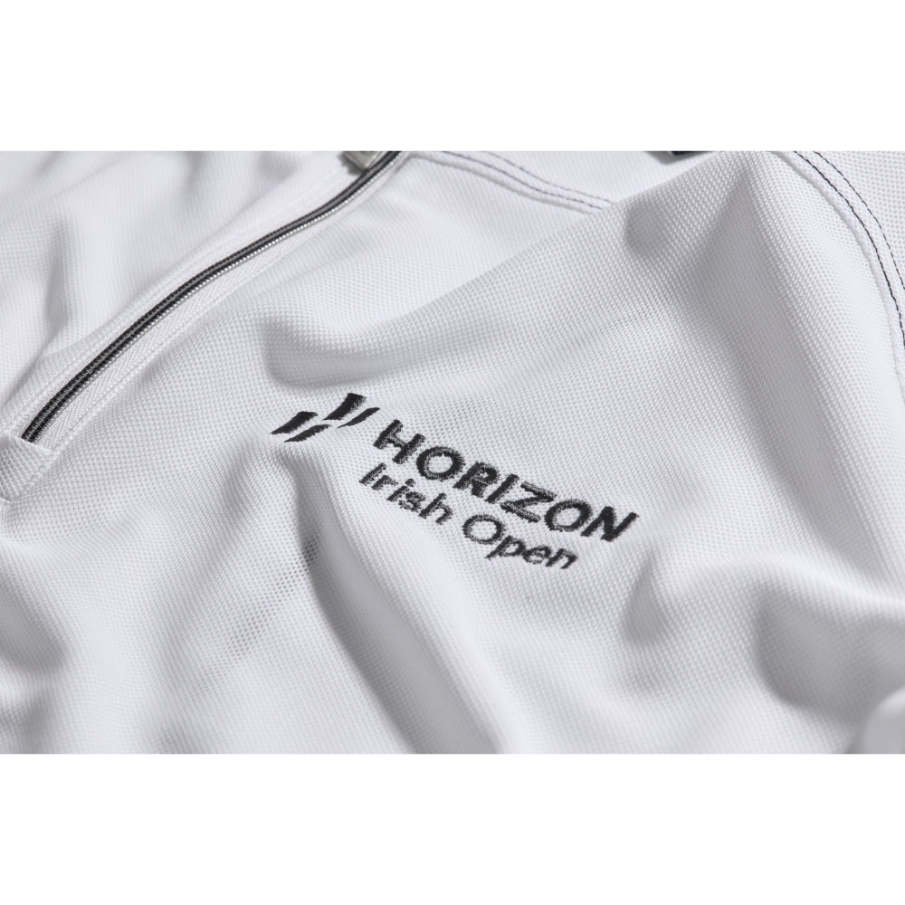 Horizon Irish Open Glenmuir Women&#39;s White Polo - Badge Close-up