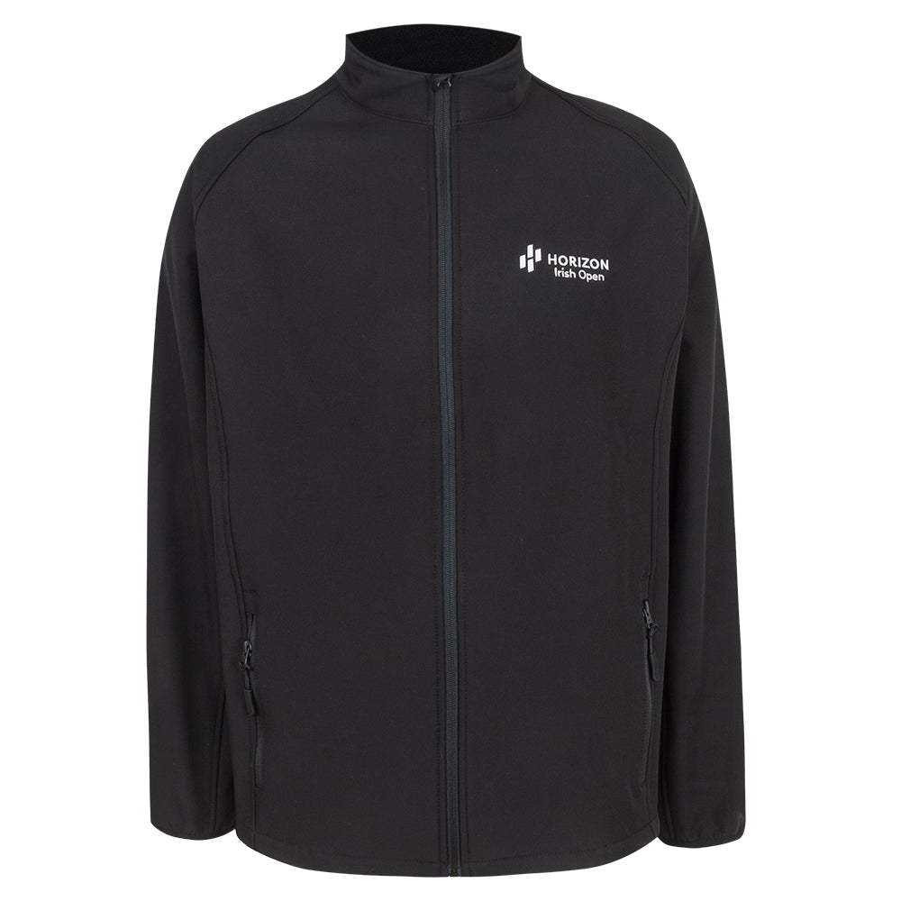 Horizon Irish Open Men's Black Softshell Jacket - Front