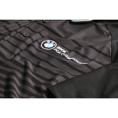 BMW PGA Championship Men's Black Striped Polo Shirt - Badge Close-up
