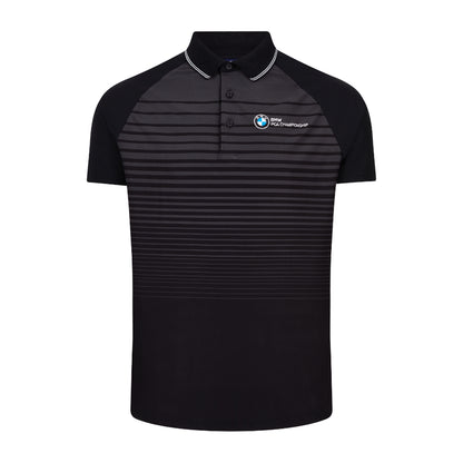 BMW PGA Championship Men's Black Striped Polo Shirt - Front