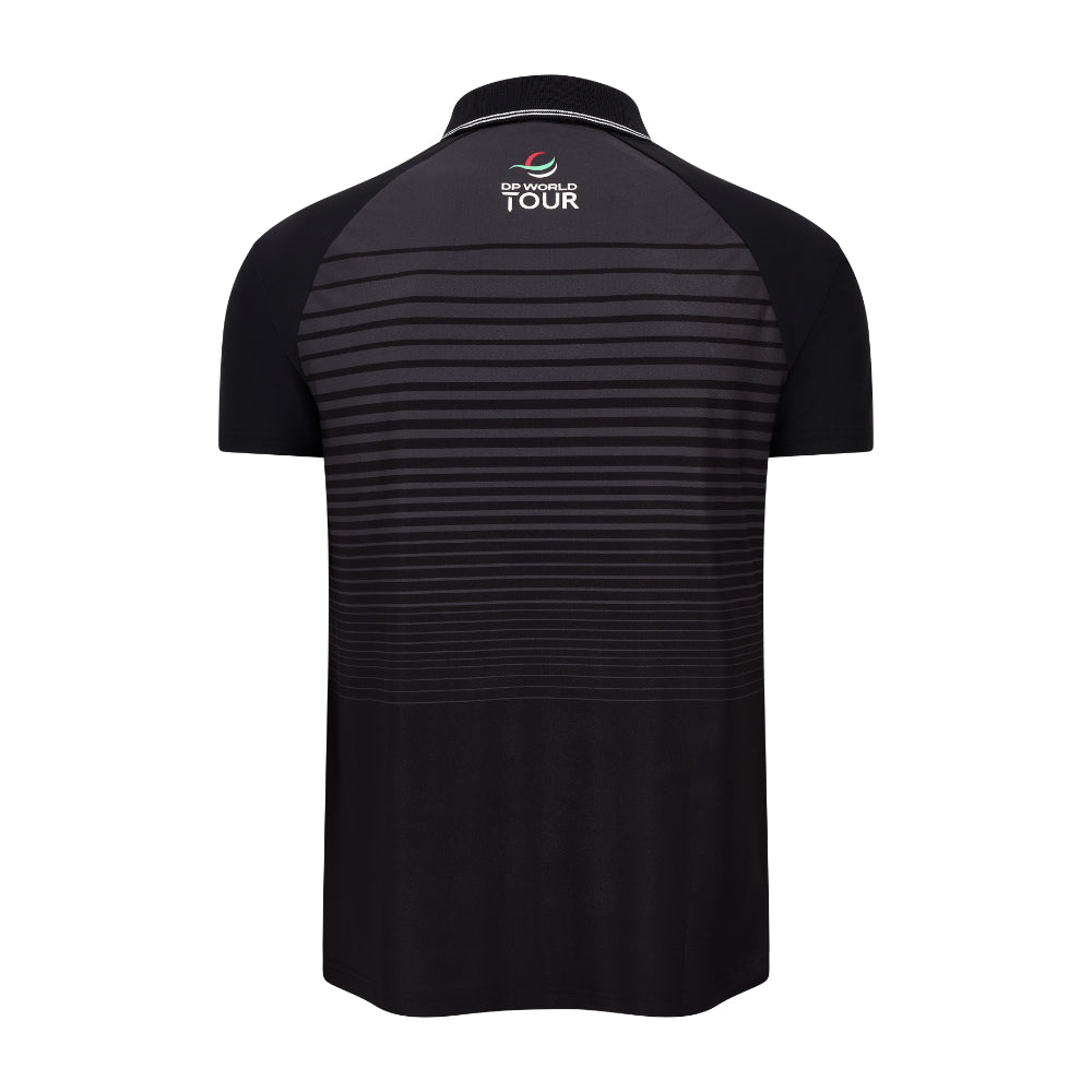 BMW PGA Championship Men's Black Striped Polo Shirt - Back