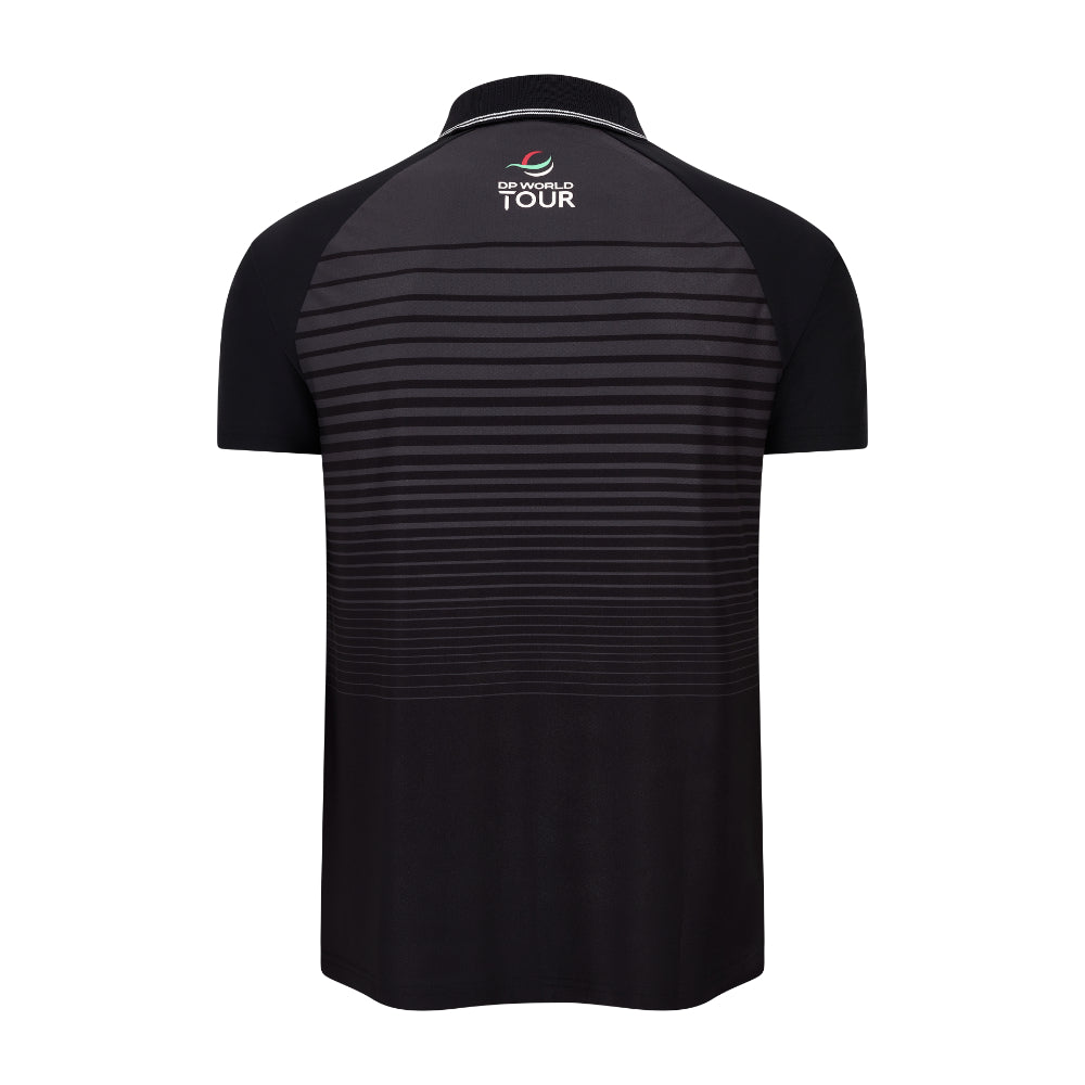 BMW PGA Championship Men&#39;s Black Striped Polo Shirt - Back