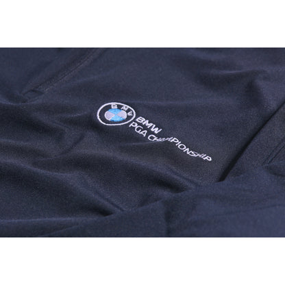 BMW PGA Championship Men's Navy 1/4 Zip Mid Layer - Badge Close-up