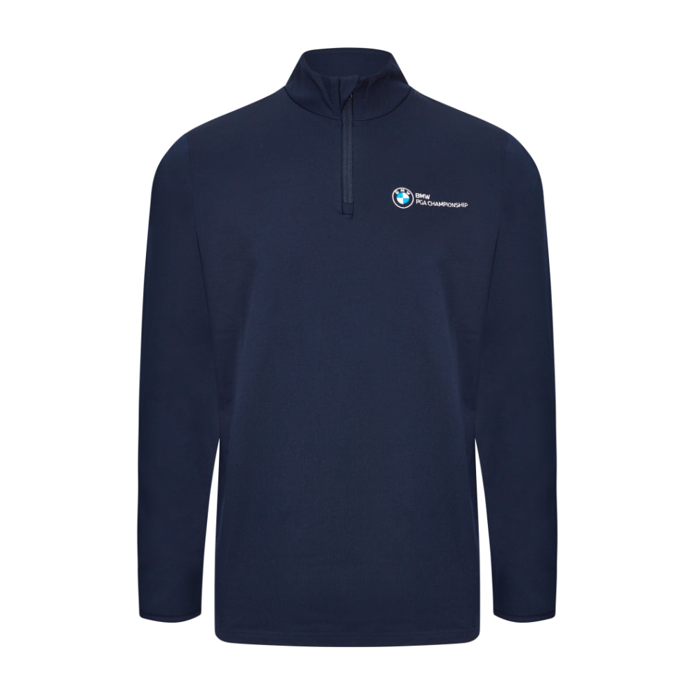 BMW PGA Championship Men's Navy 1/4 Zip Mid Layer - Front