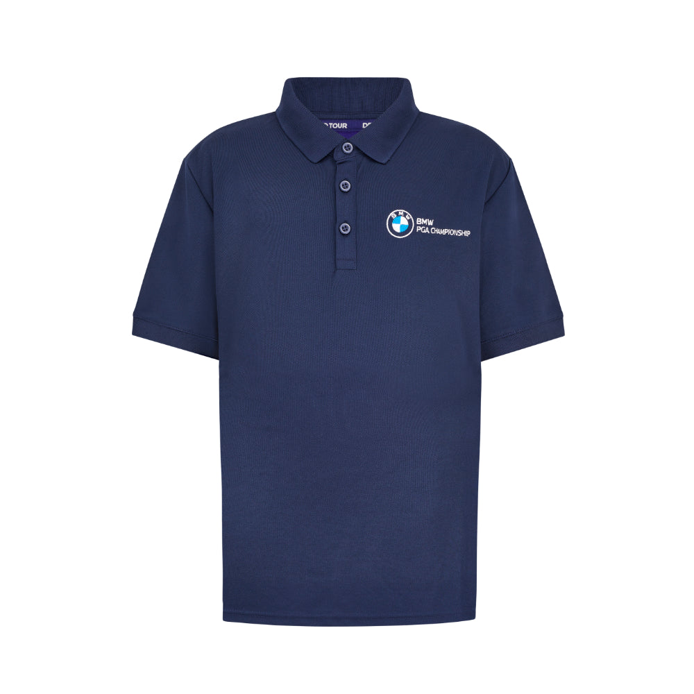BMW PGA Championship Youth Navy Polo Shirt - Front