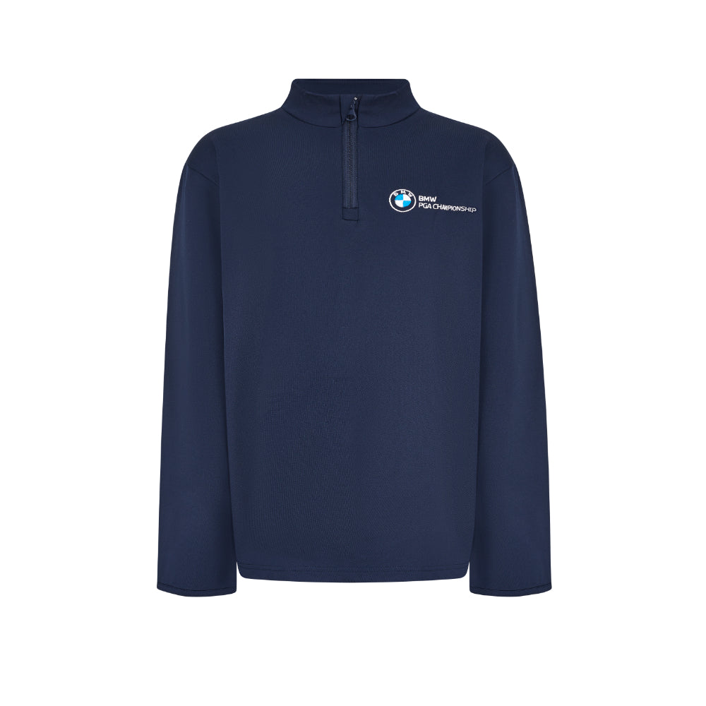 BMW PGA Championship Youth Navy 1/4 Zip Mid Layer - Front