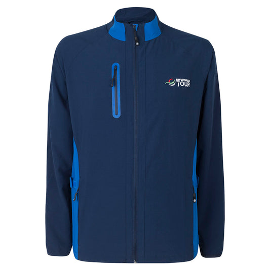 Mens DP World Tour Long Sleeve Wind Jacket - Navy/royal - Front