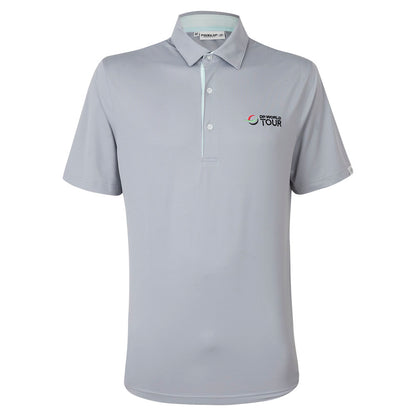 Mens DP World Tour Contrast Polo Shirt - Grey - Front
