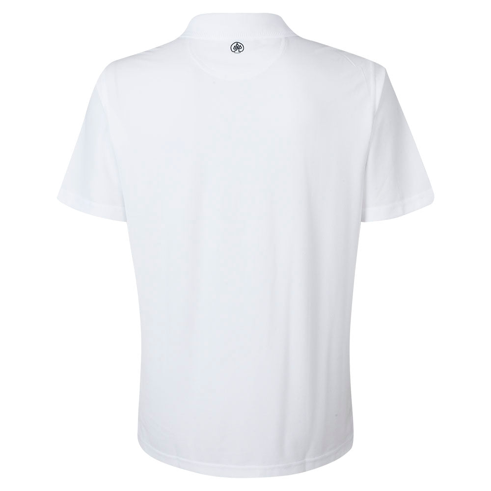 Mens DP World Tour Pique Polo Shirt - White - Back