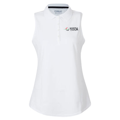 Women's DP World Tour Sleeveless Polo - White - Front