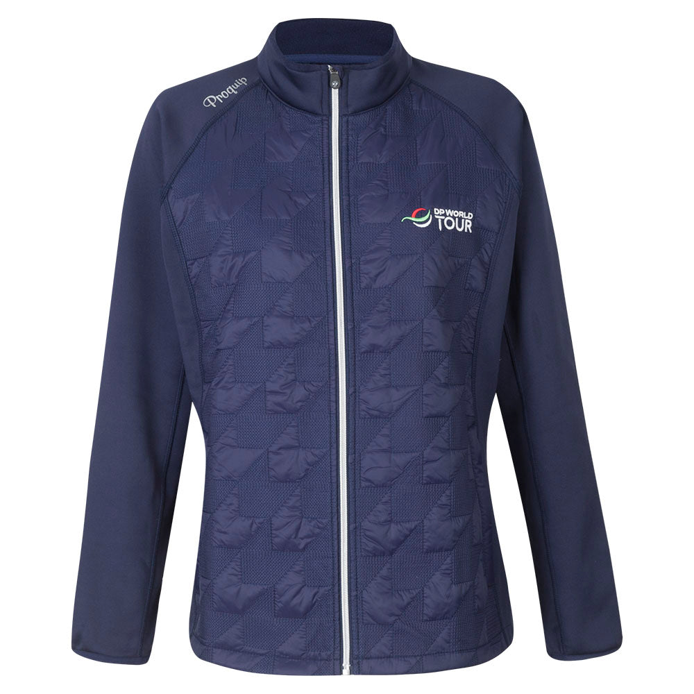 Women's DP World Tour Quilted Jacket - Navy - Front