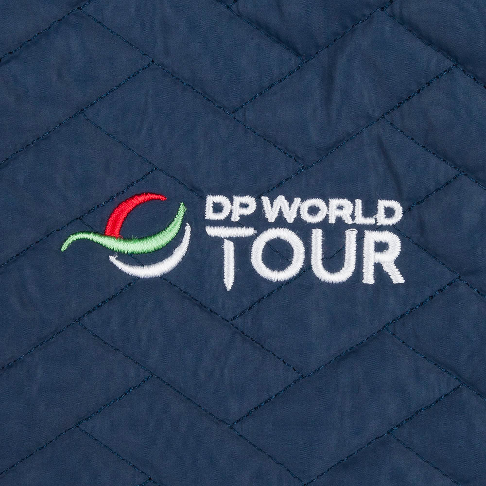 Mens DP World Tour Gust Gilet - Navy - Badge Close-up