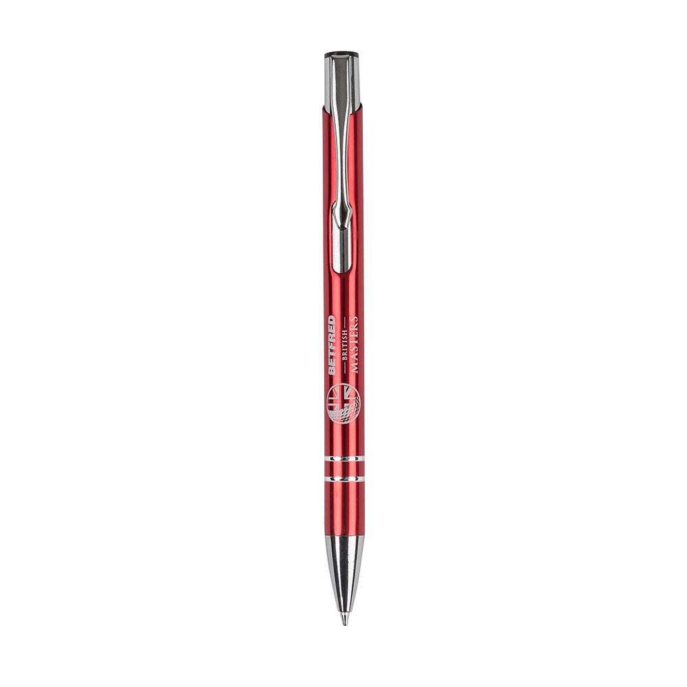 British Masters Engraved Pen - Red - Front