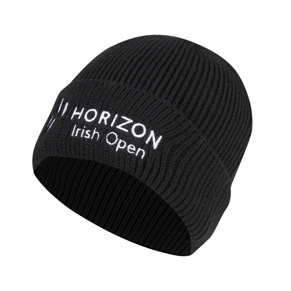 Horizon Irish Open Ribbed Cuff Beanie - Black