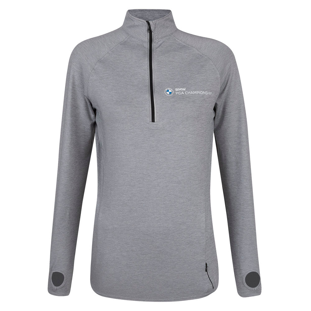 BMW PGA Championship Women's Grey 1/4 Zip Mid Layer - Front