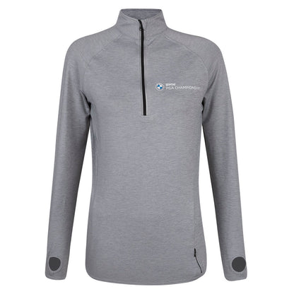 BMW PGA Championship Women's Grey 1/4 Zip Mid Layer - Front