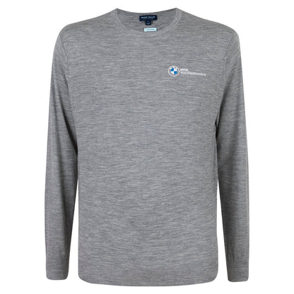 BMW PGA Championship Peter Millar Men's Grey Crew Knit - Front