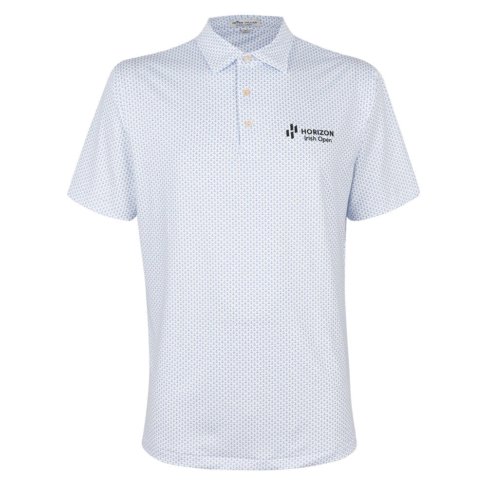 Horizon Irish Open Peter Millar Print Polo Shirt - White/Blue