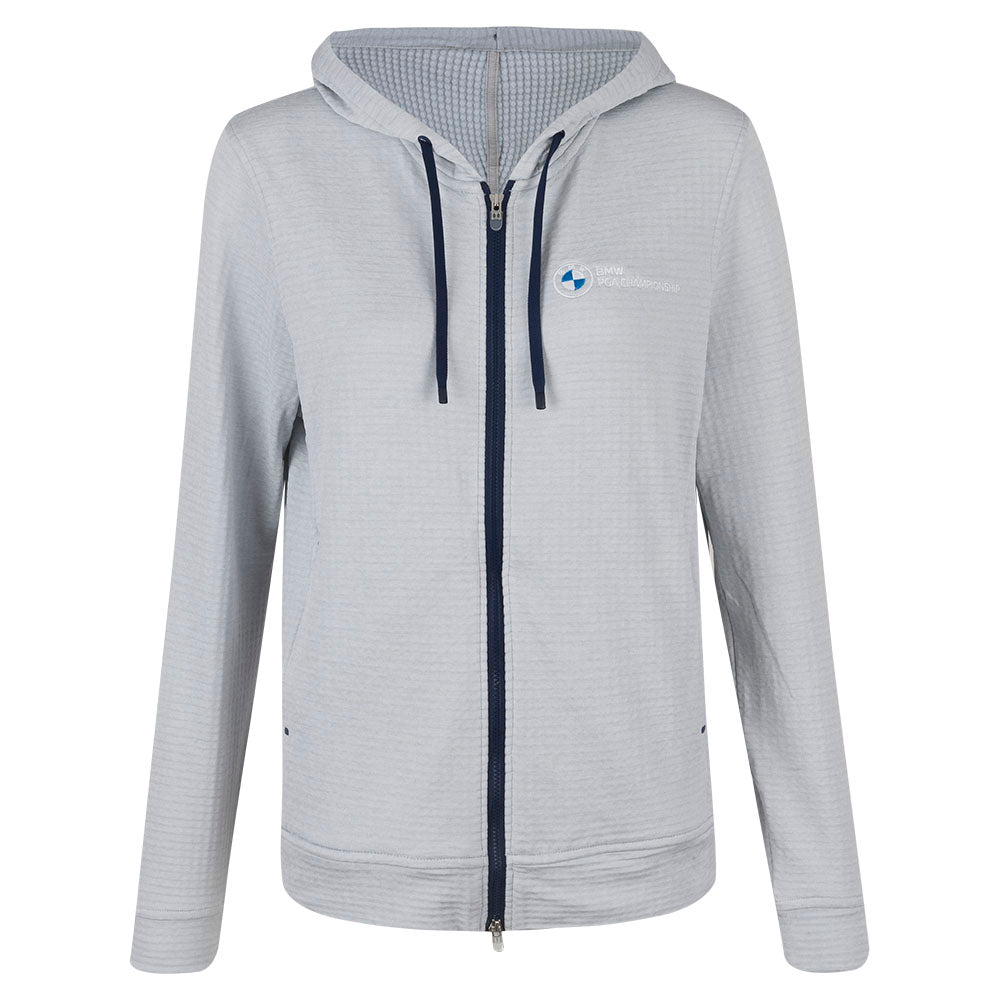 BMW PGA Championship Peter Millar Women's Grey Zip Hoodie - Front