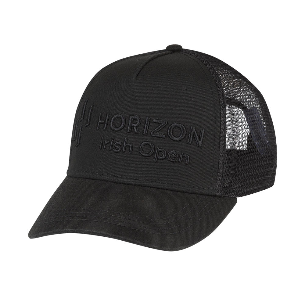 Horizon Irish Open Trucker Cap - Black - Front