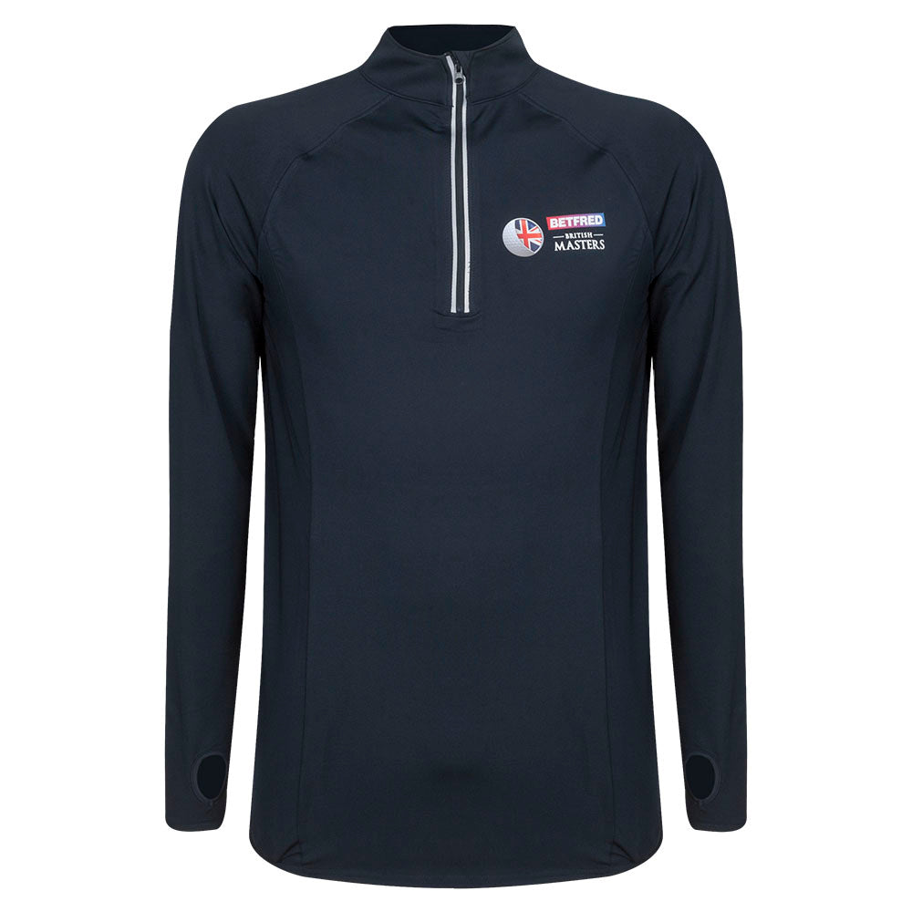 British Masters Men s 1 4 Zip Mid Layer Navy European Tour