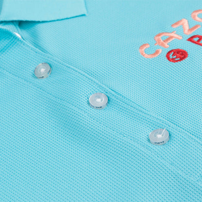 CAZOO Open Women's Carly Polo - Button Close-up Blue